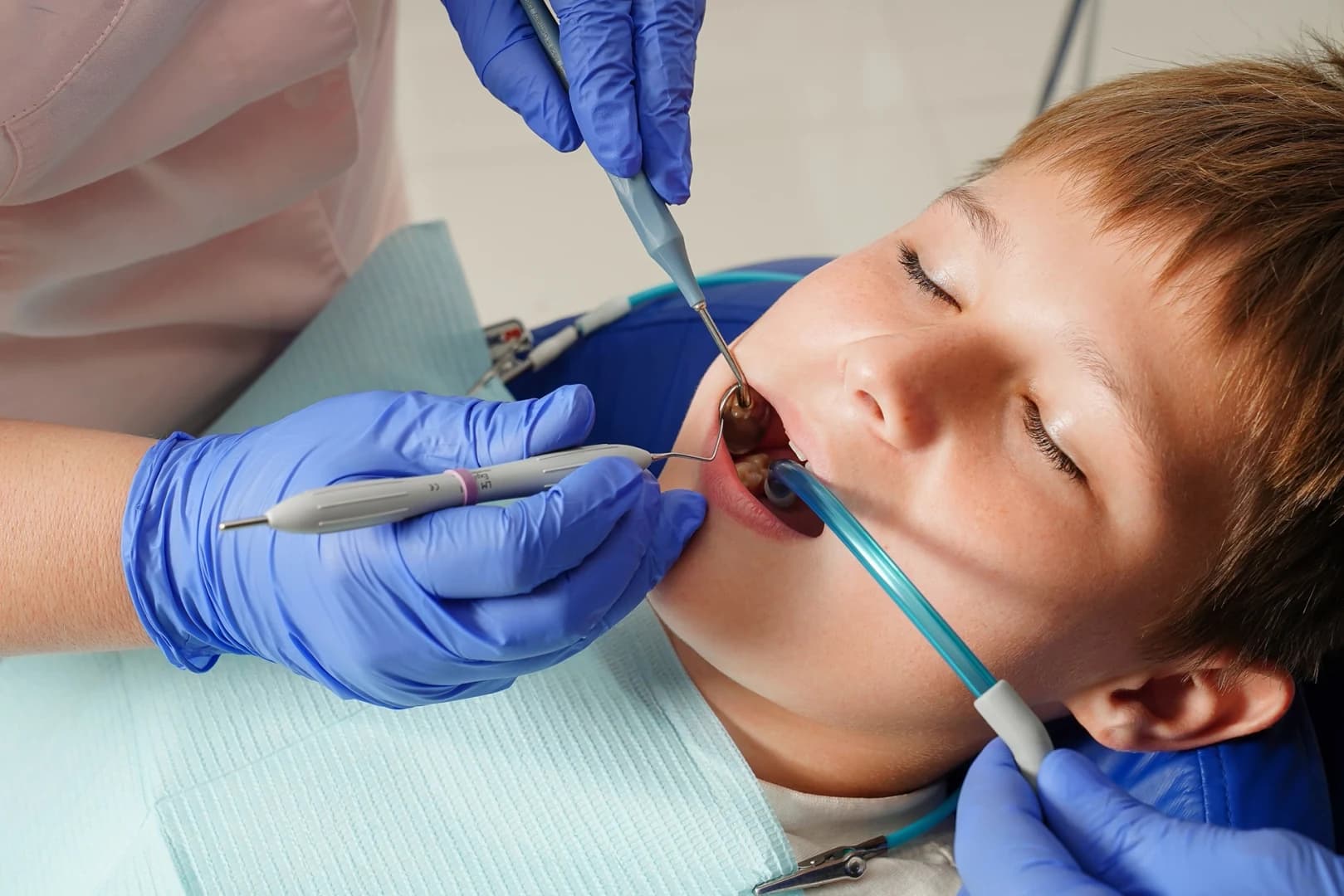 A child at a gentle dental appointment
