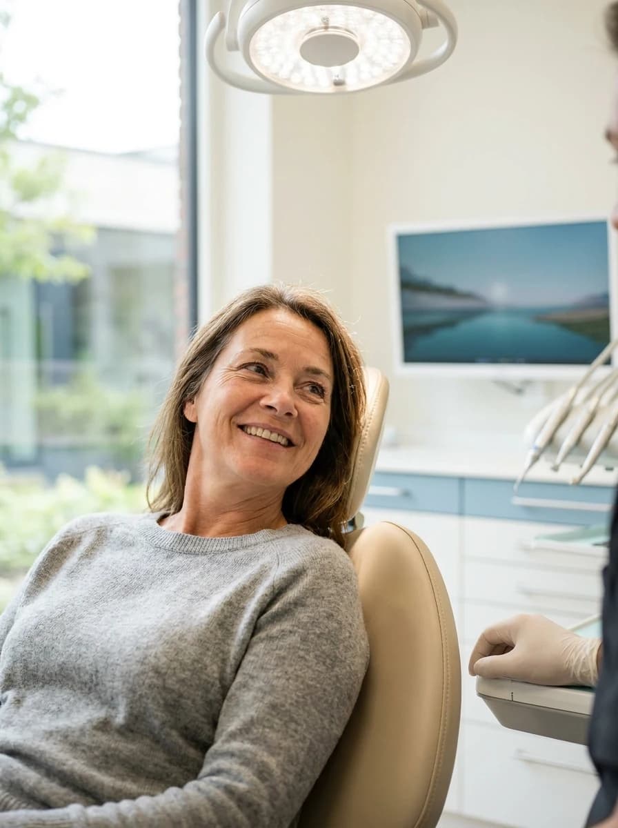 Relaxed patient smiling after a visit to Peterborough Family Dental