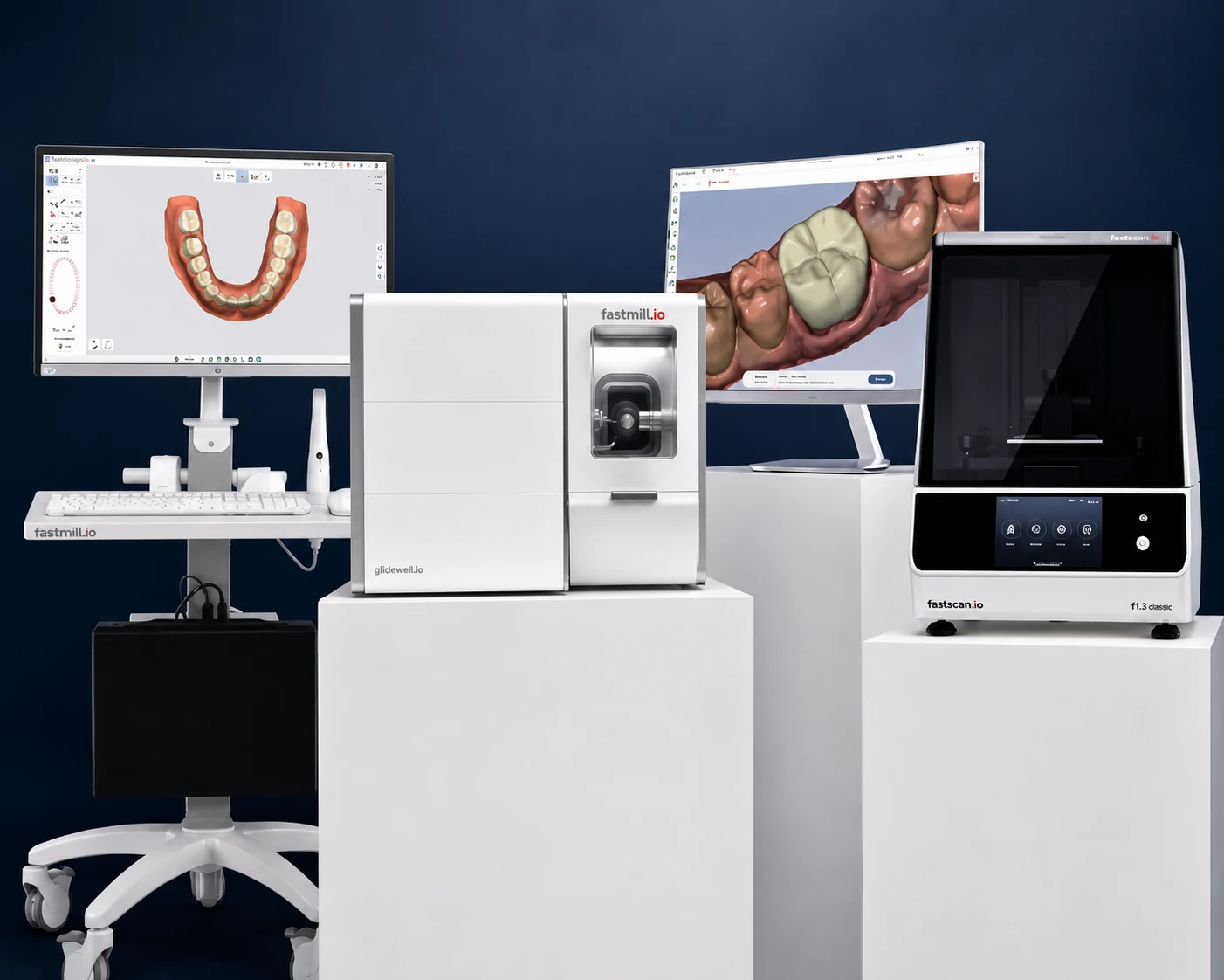 The glidewell.io digital workflow equipment for in-office restorations
