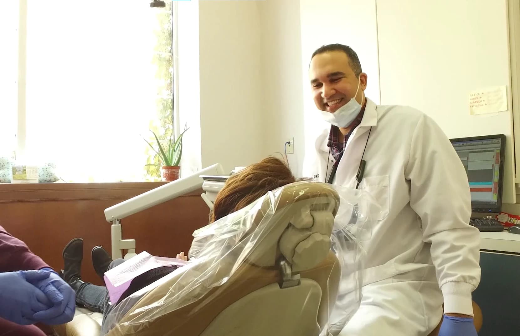 A relaxed, smiling patient during treatment
