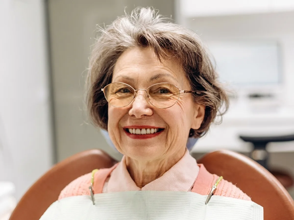 A natural-looking smile restored with dentures
