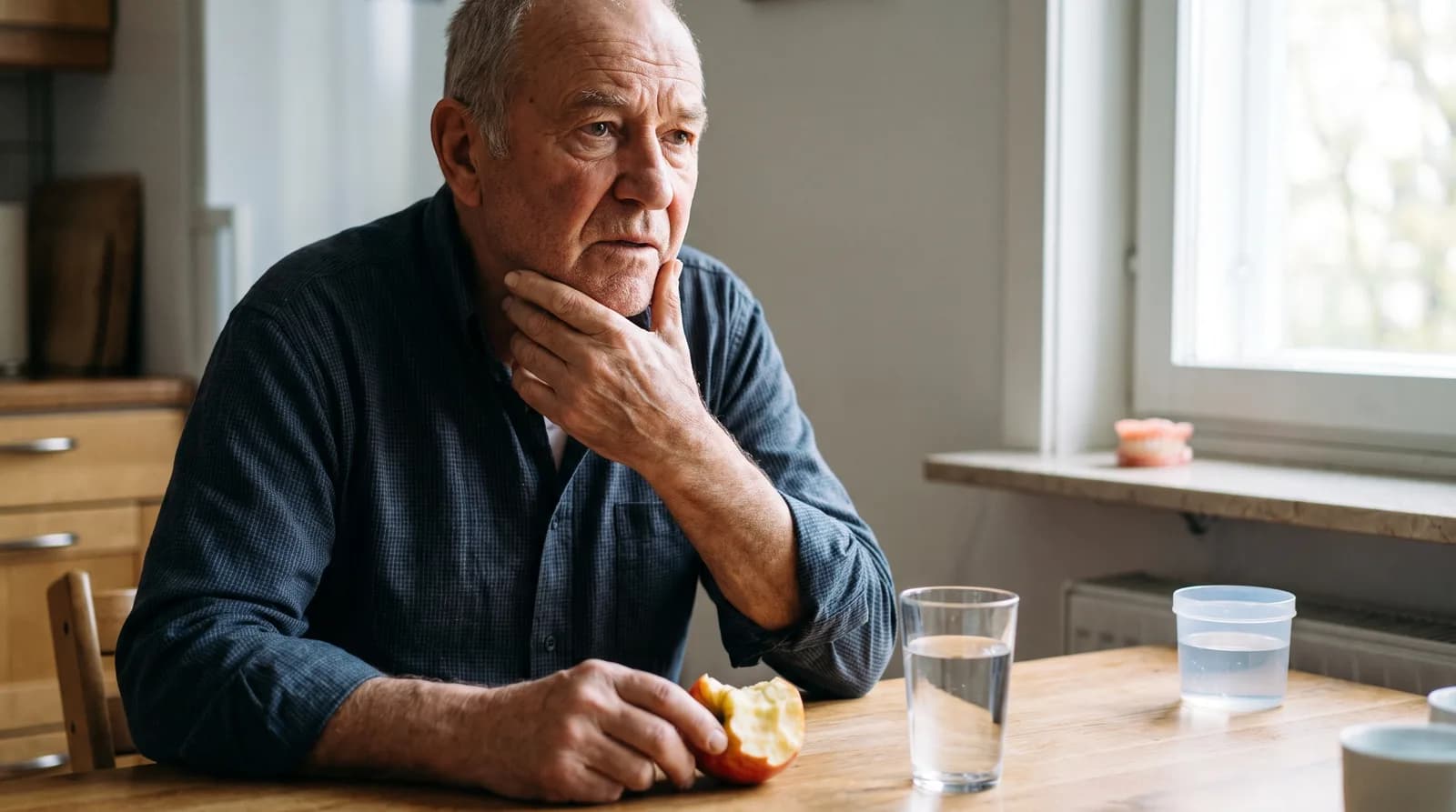 Dentist checking denture fit to explain how often dentures should be replaced