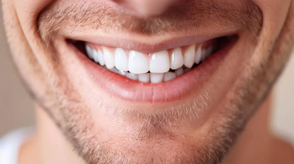 Patient smiling with straight teeth after orthodontic treatment at Peterborough Family Dental