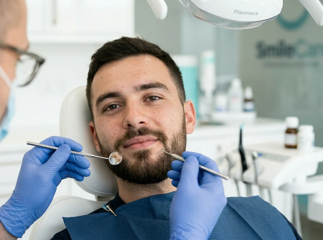 Dentist discussing treatment options with a patient
